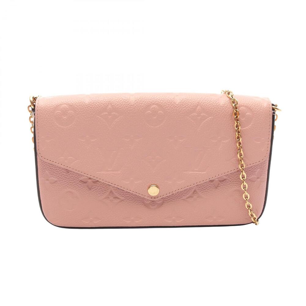 Louis Vuitton Pochette Felicie Monogram Empreinte Leather Shoulder Bag Rose Pink